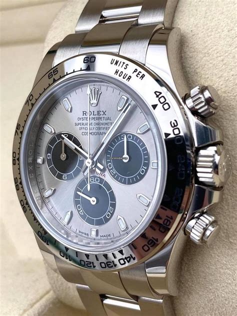 rolex daytona silver white face|Rolex daytona white gold price.